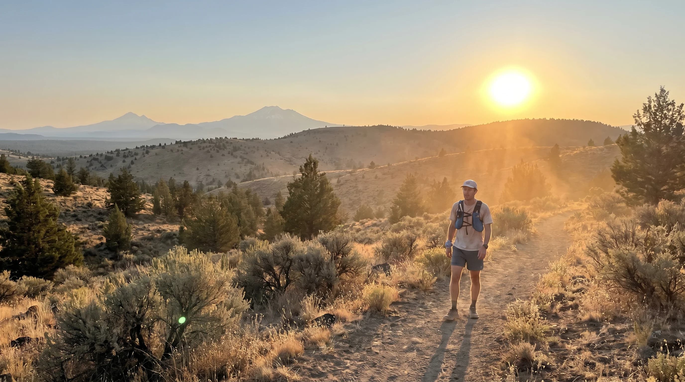 Extreme heat shimmer over the dry Central Oregon high desert under a blazing sun during a heat dome